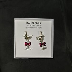 BaubleBar Silver and Pink Martini Earrings